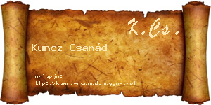 Kuncz Csanád névjegykártya
