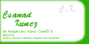 csanad kuncz business card